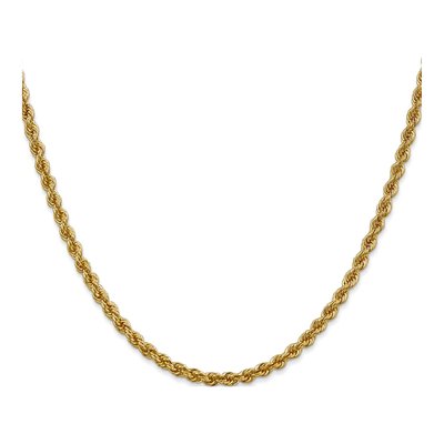 10K Yellow Gold 3mm Handmade Rope Chain – view 2