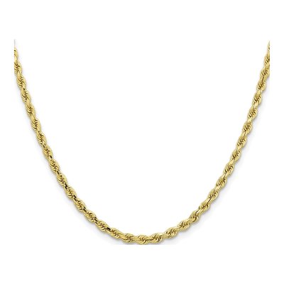 10K Yellow Gold 3.25mm Handmade Diamond-Cut Rope Chain – view 2