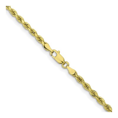10K Yellow Gold 3.25mm Handmade Diamond-Cut Rope Chain – view 3