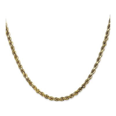10K Yellow Gold 3.5mm Handmade Diamond-Cut Rope Chain – view 2