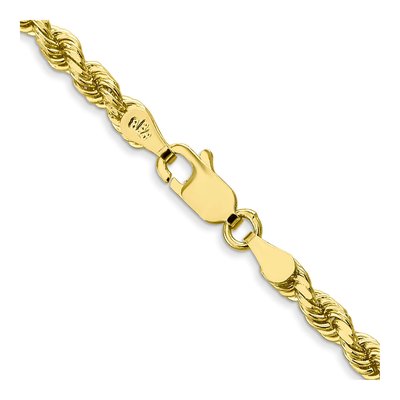10K Yellow Gold 3.5mm Handmade Diamond-Cut Rope Chain – view 3