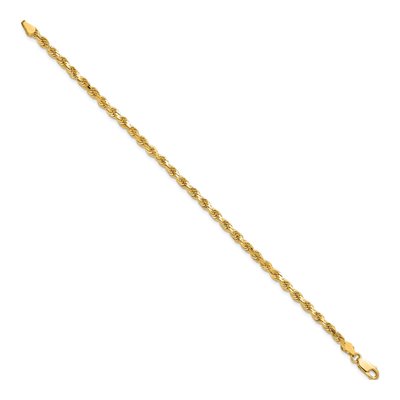 10K Yellow Gold 3.5mm Handmade Diamond-Cut Rope Chain Bracelet – view 2