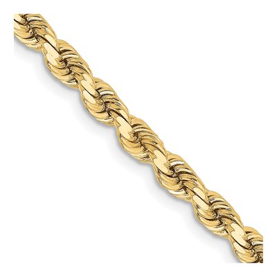 10K Yellow Gold 3.75mm Diamond-Cut Rope Chain
