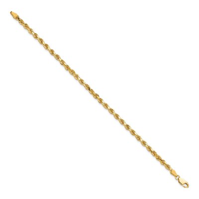 10K Yellow Gold 3.75mm Diamond-Cut Rope Chain Bracelet – view 2