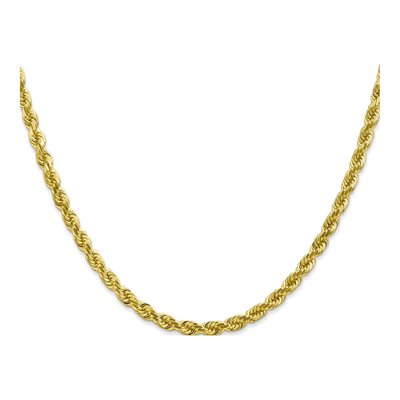 10K Yellow Gold 4mm Handmade Diamond-Cut Rope Chain – view 2