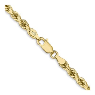 10K Yellow Gold 4mm Handmade Diamond-Cut Rope Chain – view 3