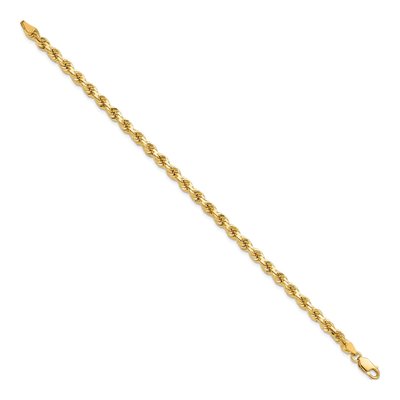10K Yellow Gold 4.25mm Diamond-Cut Rope Chain Bracelet – view 2