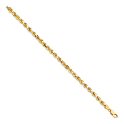 10K Yellow Gold 4.5mm Diamond-Cut Rope Chain Bracelet – view 2
