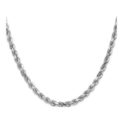 10K White Gold 4.5mm Handmade Diamond-Cut Rope Chain – view 2