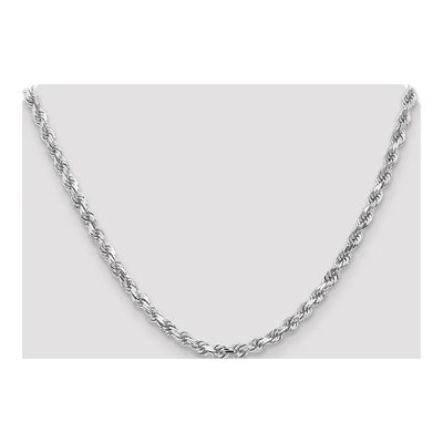 10K White Gold 4.5mm Handmade Diamond-Cut Rope Chain – view 4