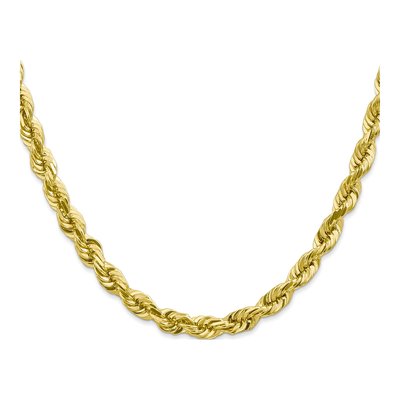 10K Yellow Gold 5.5mm Diamond-Cut Rope Chain – view 2