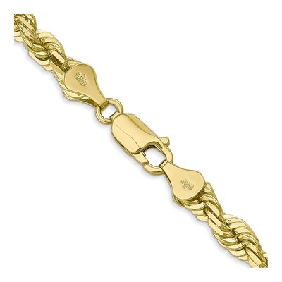 10K Yellow Gold 5.5mm Diamond-Cut Rope Chain – view 3