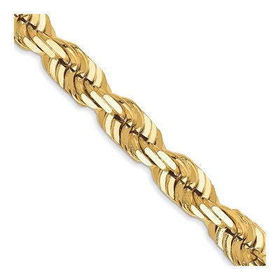 10K Yellow Gold 5.5mm Diamond-Cut Rope Chain
