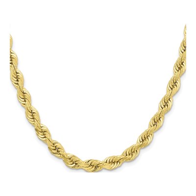 10K Yellow Gold 6.5mm Diamond-Cut Rope Chain – view 2