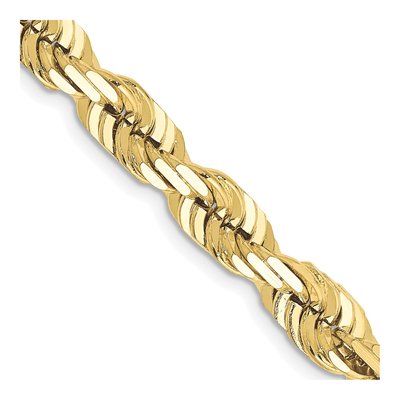 10K Yellow Gold 6.5mm Diamond-Cut Rope Chain