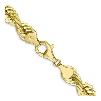 10K Yellow Gold 7mm Diamond-Cut Rope Chain – view 3