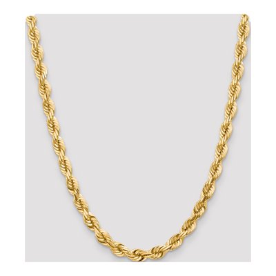 10K Yellow Gold 7mm Diamond-Cut Rope Chain – view 4