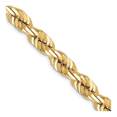 10K Yellow Gold 7mm Diamond-Cut Rope Chain