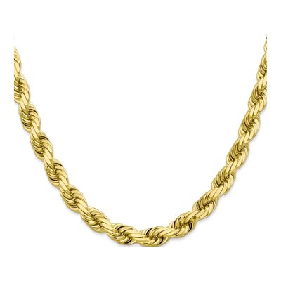 10K Yellow Gold 8mm Diamond-Cut Rope Chain – view 2