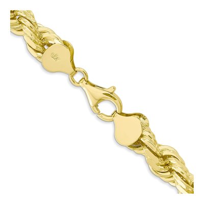 10K Yellow Gold 8mm Diamond-Cut Rope Chain – view 3