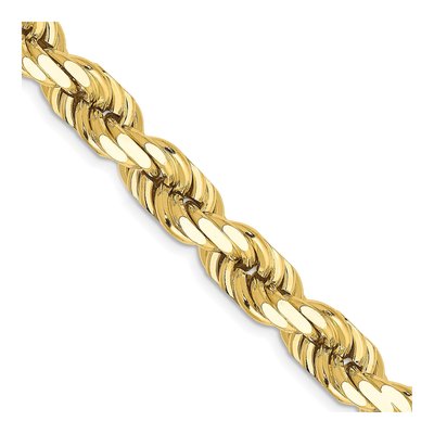 10K Yellow Gold 8mm Diamond-Cut Rope Chain