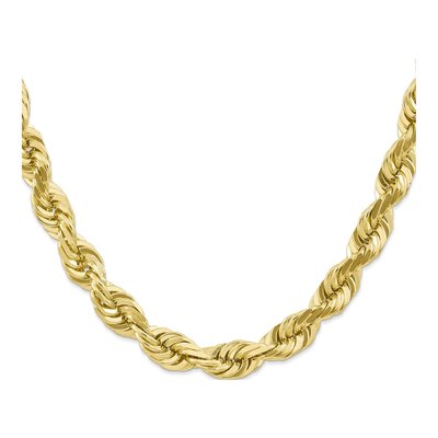 10K Yellow Gold 10mm Diamond-Cut Rope Chain – view 2