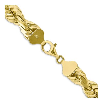 10K Yellow Gold 10mm Diamond-Cut Rope Chain – view 3
