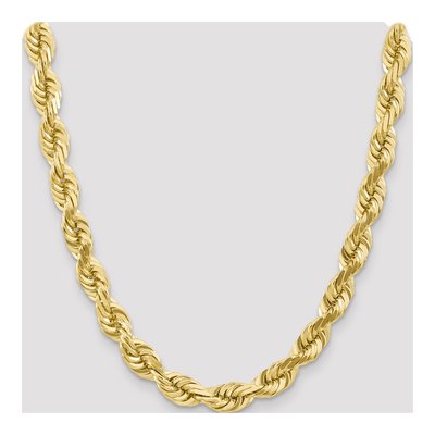 10K Yellow Gold 10mm Diamond-Cut Rope Chain – view 4