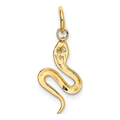 10K Yellow Gold Snake Pendant – view 5