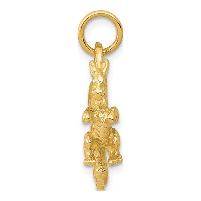 10K Yellow Gold 3D Dragon Pendant – view 3