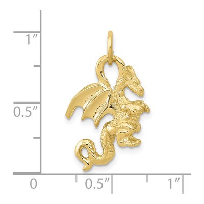 10K Yellow Gold 3D Dragon Pendant – view 4