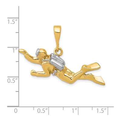 10K Yellow Gold Scuba Diver Pendant – view 4