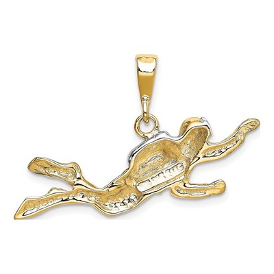 10K Yellow Gold Scuba Diver Pendant – view 5