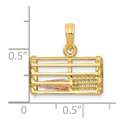 10K Two-Tone Gold Trap Pendant – view 4