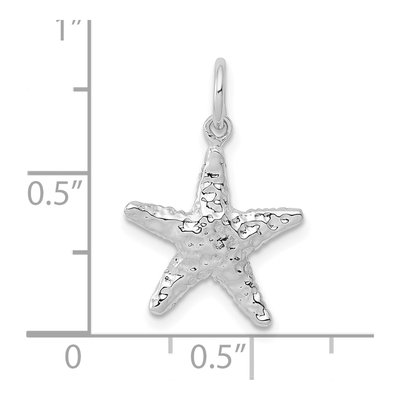 10K White Gold 3-D Starfish Pendant – view 3