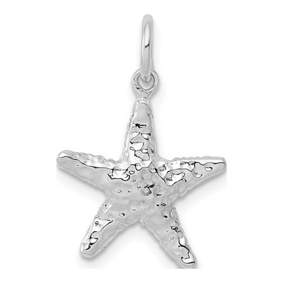 10K White Gold 3-D Starfish Pendant