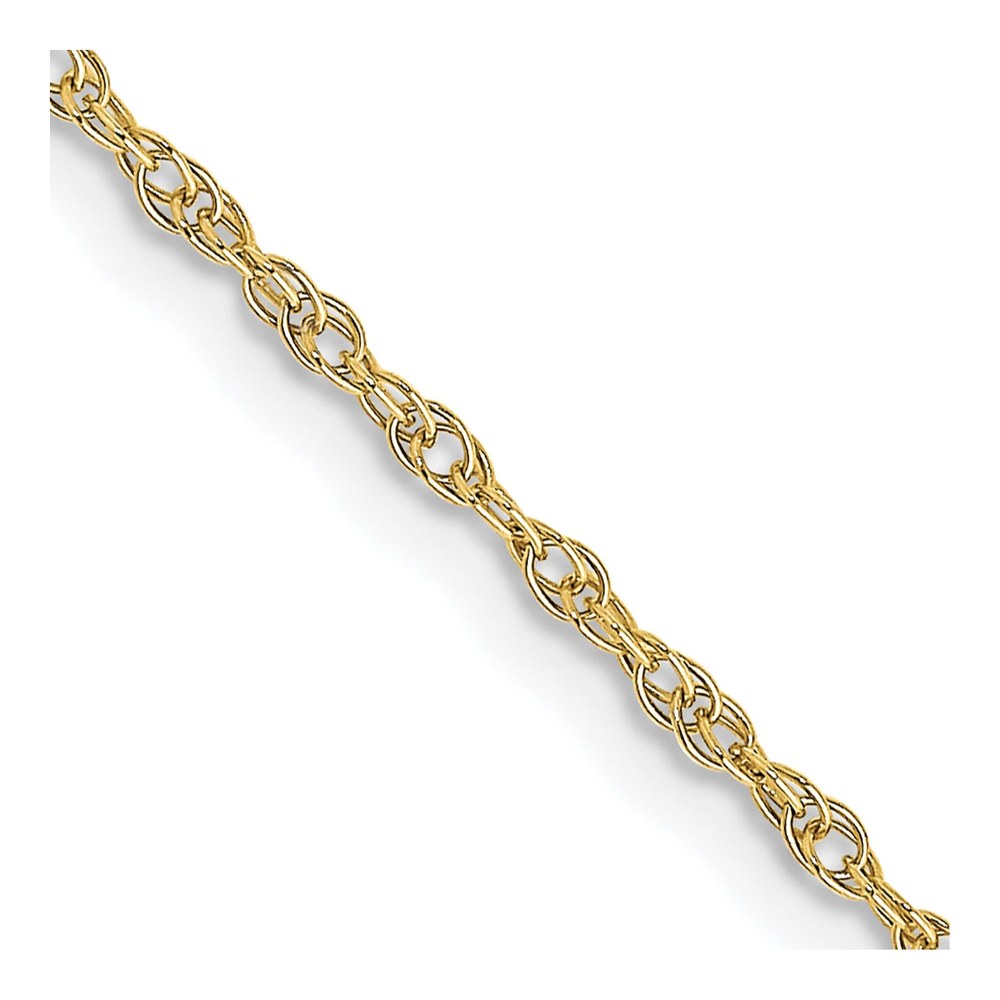 10K Yellow Gold 1.35mm Rope Chain Necklace, 24"