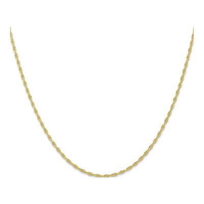 10K Yellow Gold 1.55mm Rope Cable Chain – view 2