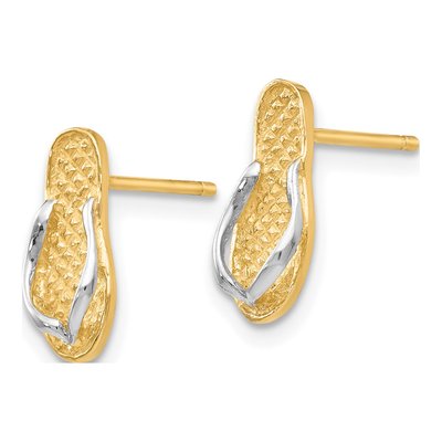 10K Yellow Gold Flip Flop Stud Earrings – view 3