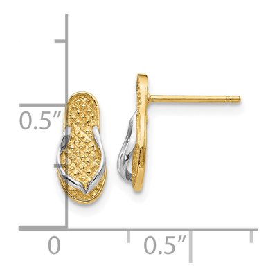 10K Yellow Gold Flip Flop Stud Earrings – view 5
