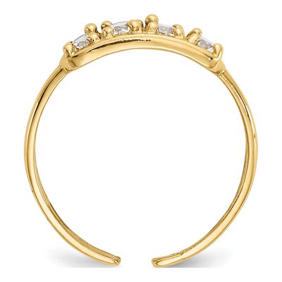 10K Yellow Gold 4-Stone CZ Toe Ring – view 2