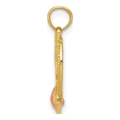 10K Two-Tone Gold WIFE Heart Number 1 Pendant – view 3