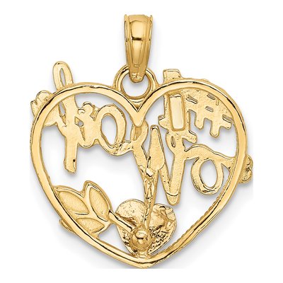 10K Two-Tone Gold WIFE Heart Number 1 Pendant – view 4