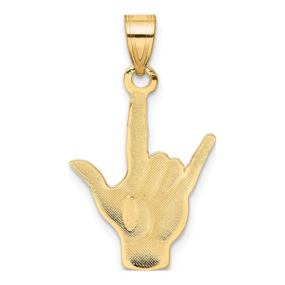 10K Yellow Gold I Love You Sign Language Charm – view 5
