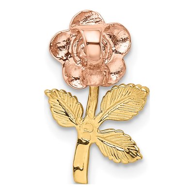 10K Two-Tone Gold Flower Slide Pendant – view 4