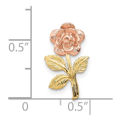 10K Two-Tone Gold Flower Slide Pendant – view 5