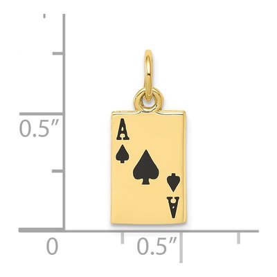 10K Yellow Gold Ace of Spades Card Charm – view 4