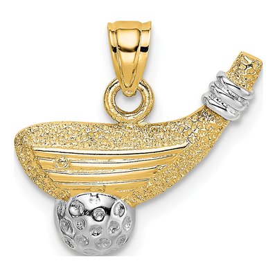 10K Yellow Gold Golf Club Ball Charm