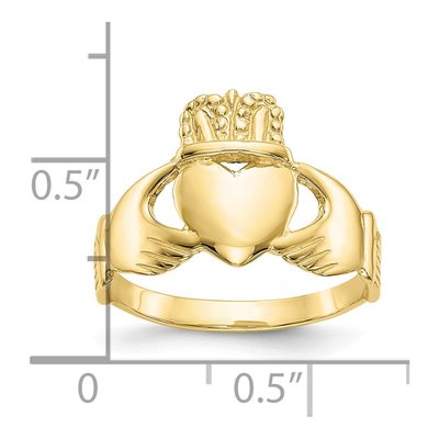 10K Yellow Gold Claddagh Ring – view 4