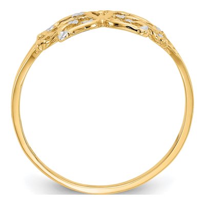 10K Yellow Gold Diamond-Cut Butterfly Ring – view 2